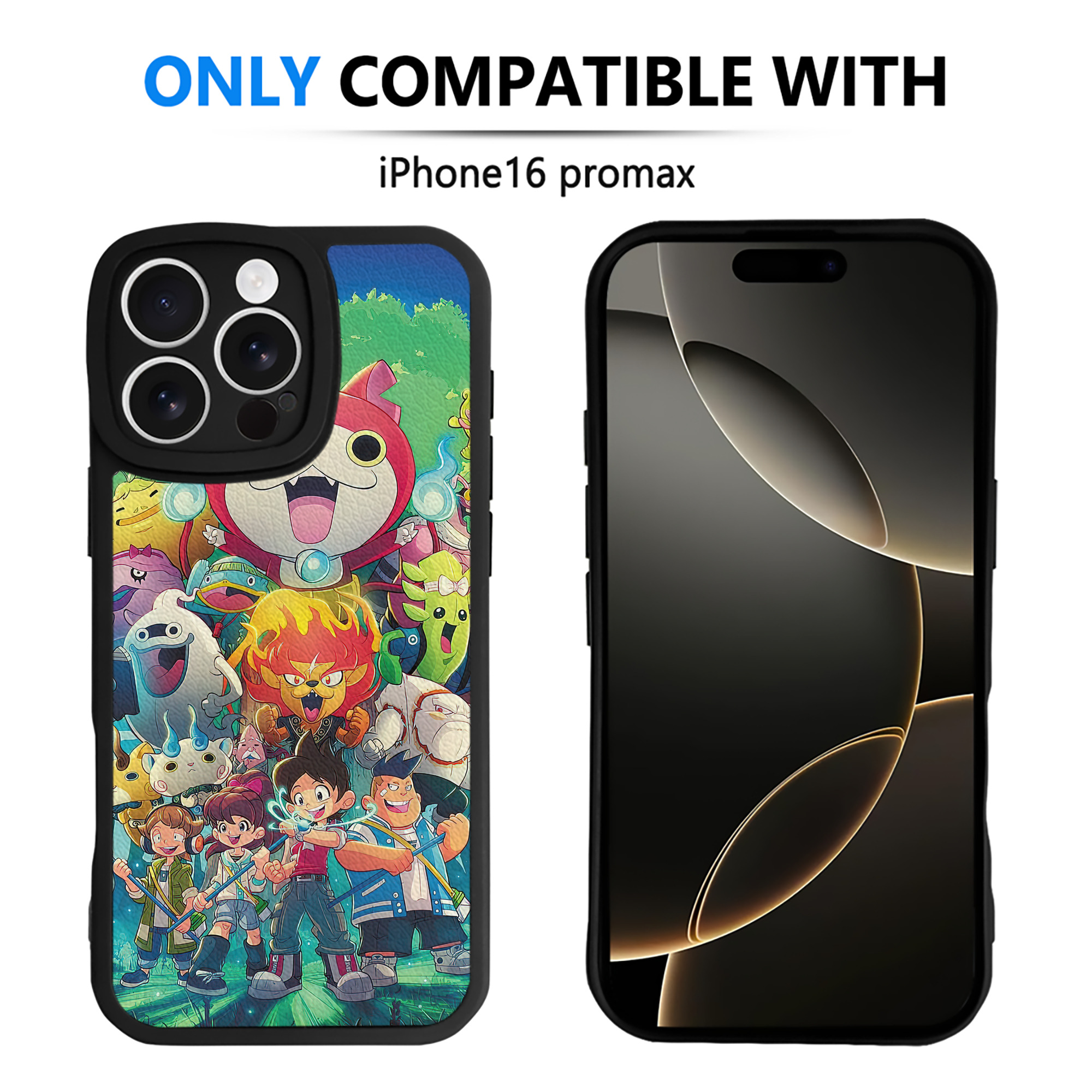 （画像用） 妖怪ウォッチ Yo-kai Watch 【iPhone 16シリーズ対応】シリコンスマホケース（レザー調） 材質：シリコン